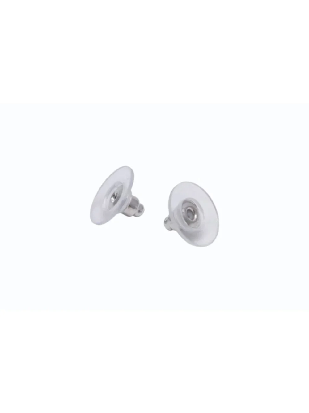 Chanel CC Logo Earrings 99 Metal Resin White Silver Clear